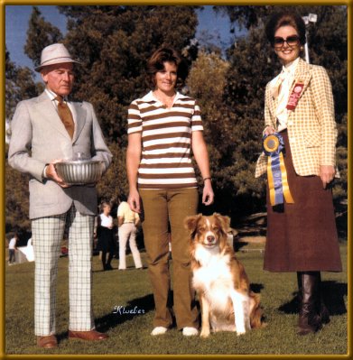 Debby showing in obedience in 1975